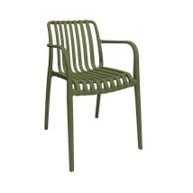 Poltrona In Propilene Nives Verde 56x42x81 Cm,design Moderno, Portata 120 Kg,impinabili