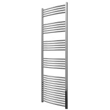 Greenedhouse - Greened House 600mm Wide X 1800mm Chrome Curved Central Heating Towel Rail High Designer Straight Towel Radiator