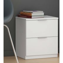 Altri - Mesilla De Noche Syracuse, Mesita De Noche Moderna Con 2 Cajones, Mesa De Noche, Cajonera Baja Para Dormitorio, Cm 38x34h45, Blanco