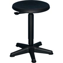 Tabouret à hauteur réglable par lift à gaz – Hauteur 440-630 mm – Charge max. 110 kg – Siège pivotant – Piétement en plastique noir