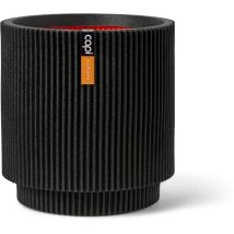 Vaso Cilindrico - Capi Europe - Groove Nl - 36 X 38 Cm - Nero