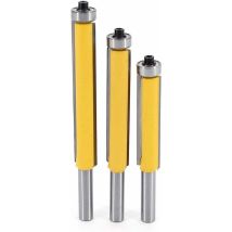 3pcs Copy Milling Cutter, 8mm Shank Diy Woodworking Milling Cutter Tools With Top Bearing, Woodworking Milling Cutter Extra Long Router Bit Straight 