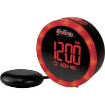 Geemarc Quarz-Wecker Schwarz – Extra lauter Weckton 95 dB – USB-Anschluss – Einstellbare Helligkeit und Vibration – Rotes Display