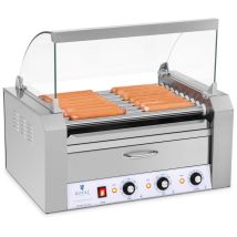 Royal Catering - Cuoci Hot Dog Macchina Professionale Acciaio Inox 9 Rulli 1850 W Per 20 Würstel