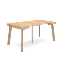 Skraut Home - Mesa Consola Extensible, Mesa Comedor Plegable, 160, Para 8 Comensales, Patas De Madera, Estilo Moderno, Roble