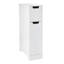 Elegant Brands - Sennen Super Slim Bathroom Storage // White Scandinavian-inspired Organiser For Bathroom, Bedroom, Living Room, Hallway