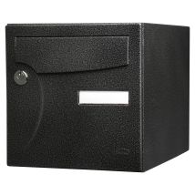 Renz Standard 2-türiger Außenbriefkasten, Stahl Schwarz Glänzend Renz