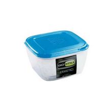 Giostyle - 6pz Contenitori Ermetici Quadrati Per Alimenti In Plastica - Lt.1,00 - Cm.15x15x8h