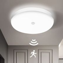 Lámpara Led De Techo Con Sensor De Movimiento, 24 W, 4000 K, Ip56, Triple Protección, Para Interior, Exterior, Baño, Pasillo, Balcón, Garaje Y Cocina,