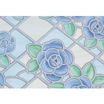Fablon - Amiens Blue Self Adhesive Window Film 2 M X 67.5 Cm Bathroom Kitchen