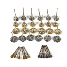 Flyme - Ymyny 36pcs Wire Brush Set For Drill Brass Steel Bristle Ballpoint Pen Wheel Shape Polishing Cleaning Rotary Tool