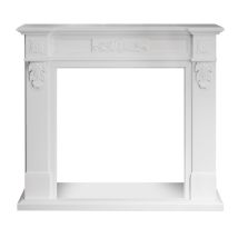 Chimenea De Madera Blanca Truman Con Marco De Madera (ancho 121 X Profundidad 38 X Alto 108 Cm)