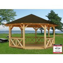 Gartenpavillon Betty 18,0 M² Gartenpavillon Aus Holz, Gartenhütte , Gartenlaube Mit Montagematerial - Palmako