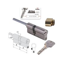 Cilindro de seguridad CISA de latón niquelado – 6 pernos activos + 4 pasivos – 3 llaves – Protección antirrotura