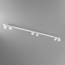 Plafoniera Moderna Oddy Faretti Cubici Metallo Bianco 6 Luci Orientabili Gu10