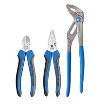 Gedore – S8393 3 Piece Plier Set – Induction-Hardened Cutting Edges – Optimal Cutting Power – 1066 g