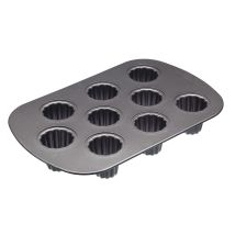 Masterclass Moldes Canele 9 Agujeros Con Ptfe, Pfoa Y Bpa Libre De Stick Antiadherente, Robusto 1mm De Acero Al Carbono, 32.5 X 22cm Lata Para Hornear
