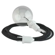 Lámpara Suspensión Creative-cables Rn03 105w Lino Gris