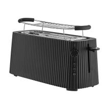 Plisse 2 Long Compartment Toaster Black - Alessi