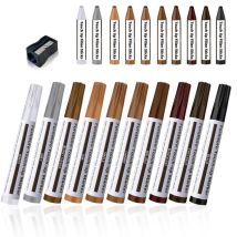 Kit De Réparation De Meubles En Bois (21 Stylos Et Bâtons De Cire) Pour Éliminer Les Rayures Et Les Taches