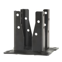 Simpson Strong Tie - Piedino Per Angolo Giardino - Finitura Nera Ag527pb 90x90 - H.130 Mm - Spessore 3mm