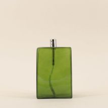 Lampe À Huile Cube En Verre Soufflé Vert 13cm