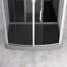 Pedana In Legno Composito Grigio Per Cabina Rettangolare - Dimensioni 104 X 74 Cm