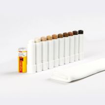 Estuche 10 ceras de colores para reparación de arañazos – Longitud cera: 4 cm – Ideal para interiores