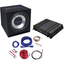 Crunch Car-HiFi-Set – 6025408 – 4-Kanal-Verstärker + 12" Subwoofer + 10mm² Kabelset