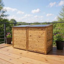 Chalet & Jardin – Baúl de jardín de madera TROCADERO 2000L – Impermeable, robusto, fácil de montar – Dimensiones: 206x100x123 cm