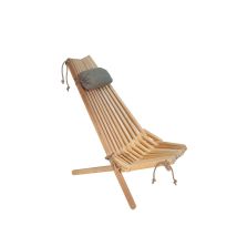 Ecofurn - Ecochair Skandinavischer Gartenstuhl Holz Erle Natur Mit Nackenkissen