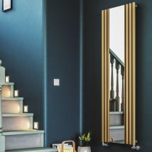 Terma Rolo Designer Radiator Brass Mirror Vertical 1800 X 590mm Central Heating