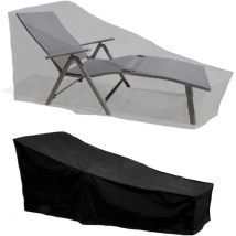 Housse De Protection , Imperméable, Coupe-vent, Anti-uv, Tissu Oxford 210d Housse De Protection Bain De Soleil, Transat (210x75x40/80cm) – Noir