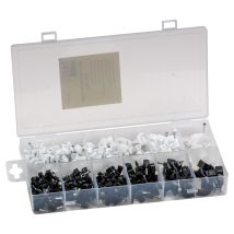 Easywork - 338 Teiliges Nagelschellen Sortiment Schwarz Weiß 4-12mm Kabelschellen Box