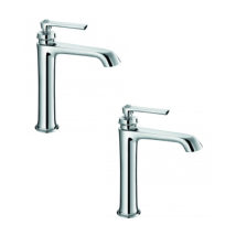 Paini France - Juego De Dos Mezcladores Retro De Lavabo Alto Paini Lady's 180 Chrome