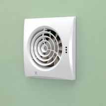 Hib - Hush White Wall Mounted Extractor Fan With Timer And Humidity Sensor - 31600