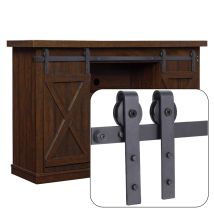 Petites Ecrevisses - Mini Scheunentür Hardware Kit Für Schränke J-förmiger Schiebetürbeschlag Für Möbel Für Doppeltüren Belastung 70kg - 150cm