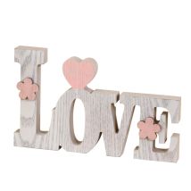 Mopec Decorazione Love, Legno, Bianco, 3 x 20.5 x 12.2 cm