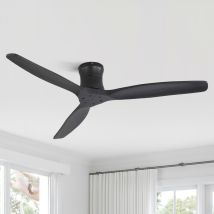 Sofucor – Novedad: Ventilador De Techo Moderno De Madera De 132 Cm Con Mando A Distancia (sin Luz) – Negro