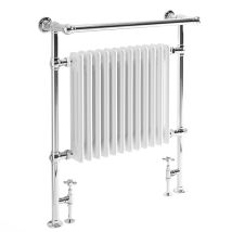Milano - Hudson Reed Elizabeth - Sèche-serviettes Mixte Rétro Sur Pieds Blanc – 93cm X 79cm (avec Barre Déportée)