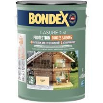 Lasure 2 In 1 Außenanstrich - Farblos - Satin - 12 Jahre Schutz - Alle Jahreszeiten - Bondex - 5l