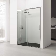 Real Shower - Paroi De Douche Coulissante - 170-174 Cm. Profilé Argent Haute Brillance- Verre De Sécurité: 6 Mm Transparent - Anticalcaire