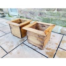 Charles Taylor Trading - 2 X Charles Taylor Wooden Regular Square Trough Planter Flower Shrub Tree Pot
