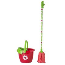 Cubo y Fregona Infantil Ladybug – Materiales Resistentes – Ideal para Aprender a Limpiar