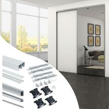 Set Aus Hardware Set Für Placard 81 2-schiebe-kleiderschrank Mit Sanftem Schliessen, Wave-profil, Stärke 16mm, Paneele Nicht Inbegriffen, Matt 