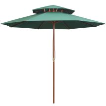 Ombrellone Da Terrazza 270 X 270 Cm Con Palo In Legno Verde 020008414