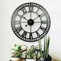 Horloge De Jardin Étanche Style Rétro Vintage - Chiffres Romains, Fer Forgé, Silencieuse Sur Piles - 40cm - Pour Extérieur