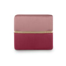 Sicaan - Kate Pouf Samt In Himbeerrosa Und Goldfarbenes Metall