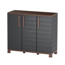Artplast – Armoire De Jardin Anthracite 3 Portes – Résistante À L'Humidité – Capacité 20 Kg/étagère – Dimensions 102 X 37 X H90 Cm