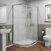 Luxura - Modern 1200 X 800mm Left Hand Offset Quadrant Shower Enclosure Framed 6mm Glass